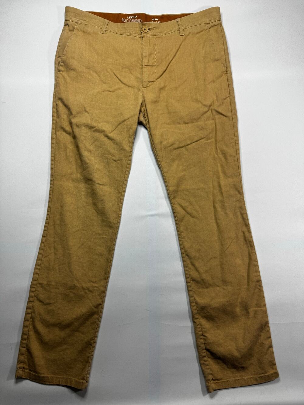 Levi's XX Chino Men's Slim Straight Leg Tan‎ Linen Chino Pants - 36x32 (36x31)